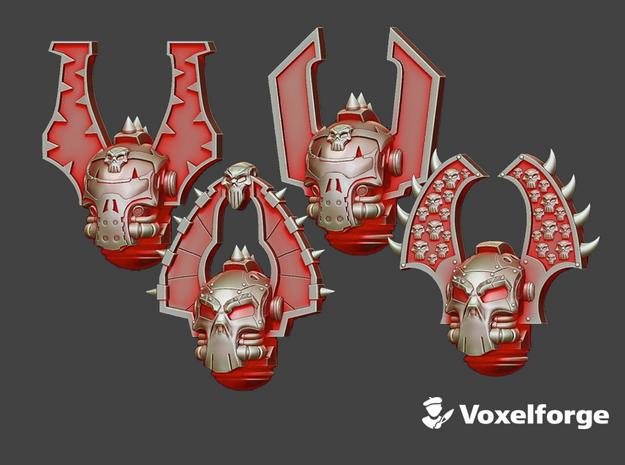 10x Carnage - Voxelforge Helms (Set 2) in Tan Fine Detail Plastic