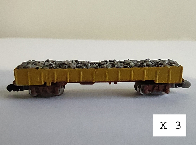 T Gauge - 1:450 Scale JNA Wagons x 3 in Smoothest Fine Detail Plastic