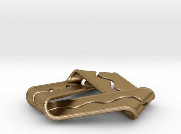 Mobius Strip with Sinusoid Channel & Ridge in Polished Gold Steel