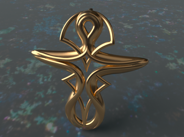 Ankh  in Polished Brass