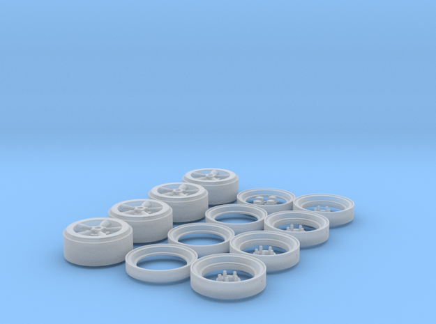 Torque Thrust D wheels 1/24-25 scale set of four in Smoothest Fine Detail Plastic