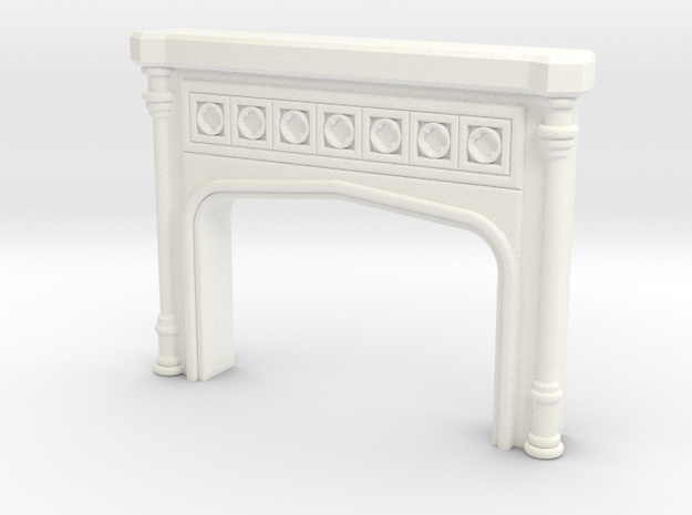 Ravenswood House Grand Fireplace in White Processed Versatile Plastic: 1:12