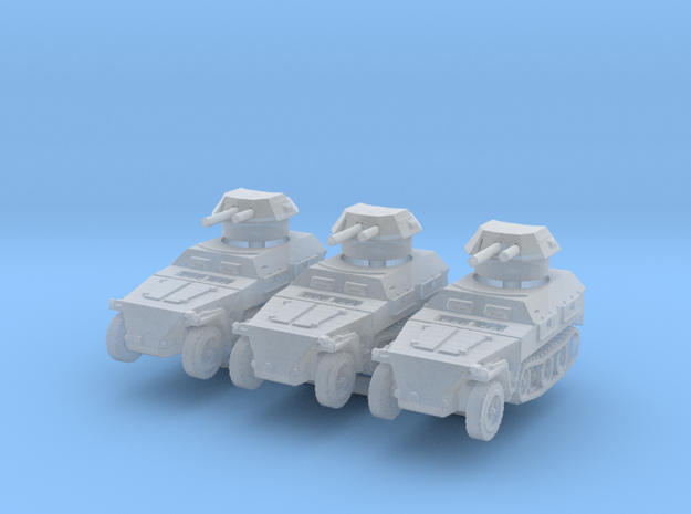 Sdkfz 250/9 B 2cm (closed) (x3) 1/200 in Smooth Fine Detail Plastic