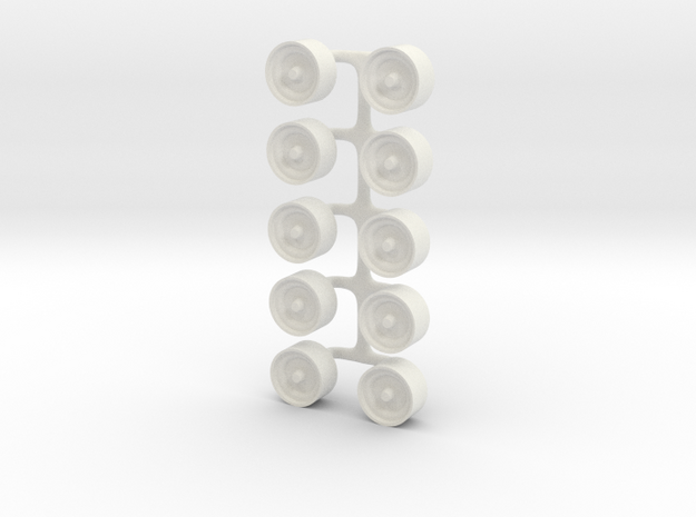 1/64 15in Flat tread implement wheel in White Natural Versatile Plastic
