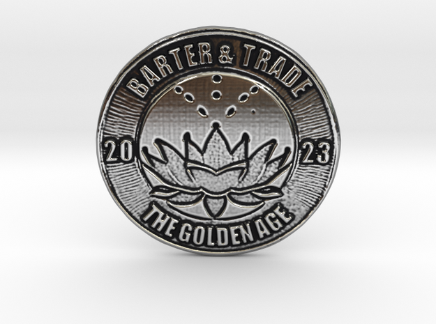 BARTER & TRADE - THE GOLDEN AGE - COIN in Antique Silver