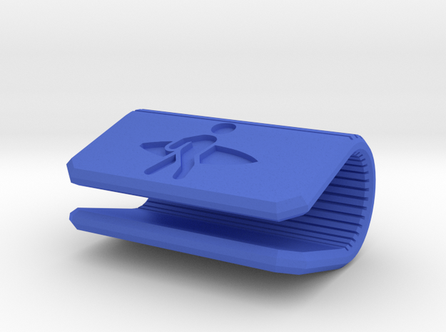 Dude with surf board in Blue Processed Versatile Plastic