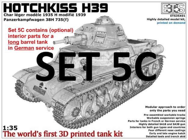 ETS35X01 Hotchkiss H39 - Set 5 option C - SA38 in Tan Fine Detail Plastic
