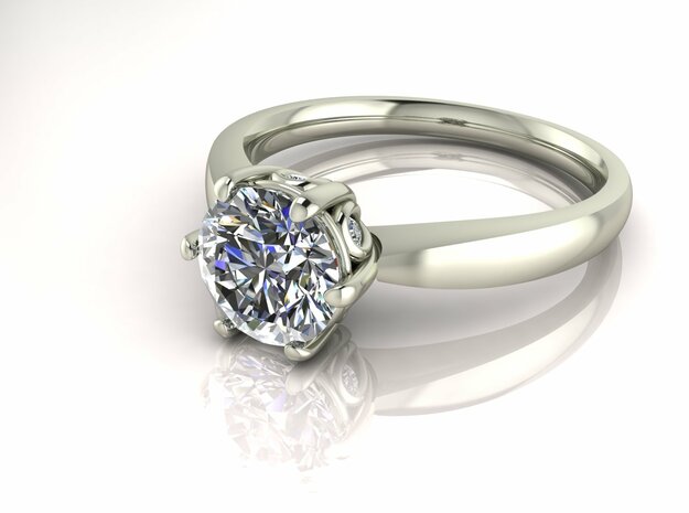 Classic Tulip solitaire 4 NO STONES SUPPLIED in Fine Detail Polished Silver