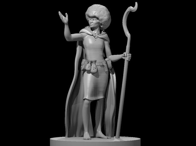 Human Female Druid 1 with Afro in Tan Fine Detail Plastic