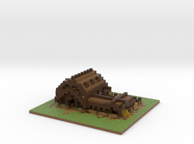 Minecraft Wooden Large Stables in Natural Full Color Sandstone