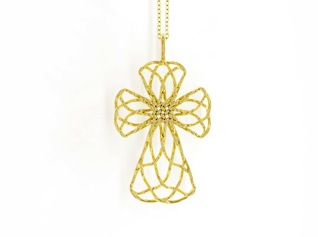 Celtic Cross Pendant, v.2 - Christian Jewelry in 14k Gold Plated Brass