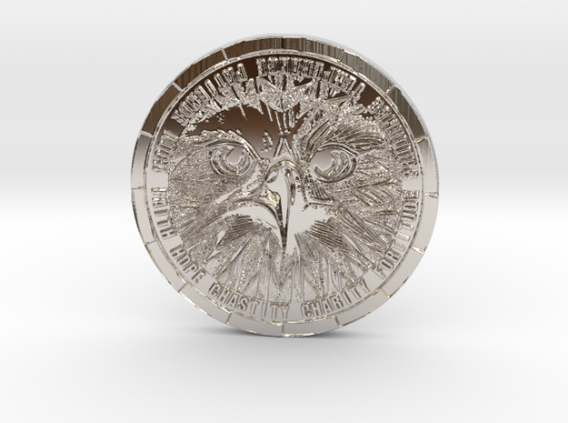 Eagle Coin of 9 Virtues Interlocking in Platinum