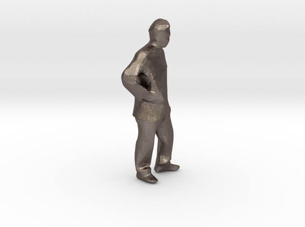 hands on hips 1/4" scale in Polished Bronzed Silver Steel