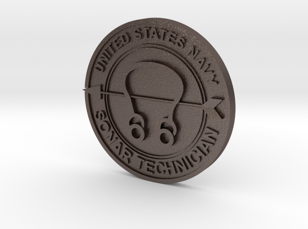 US Navy SONAR Tech logo in Polished Bronzed-Silver Steel
