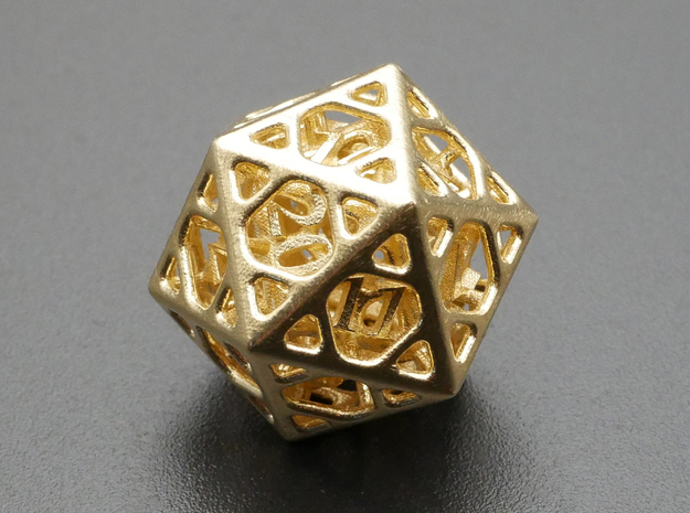 Cage d20 Mini in Natural Brass