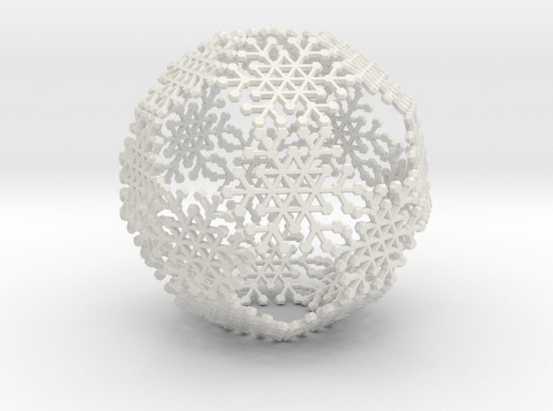 Snowflake #6 Ball Ornament in White Natural Versatile Plastic