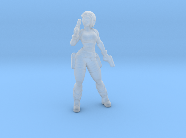 Lara Croft Tomb Raider heroine miniature model rpg in Tan Fine Detail Plastic
