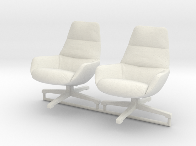Chair 08. 1:18 Scale in White Natural Versatile Plastic