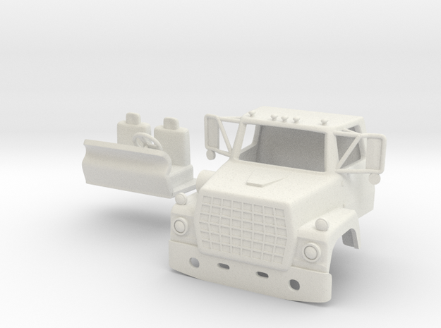 1/72 Ford L900 truck cab with interior in White Natural Versatile Plastic