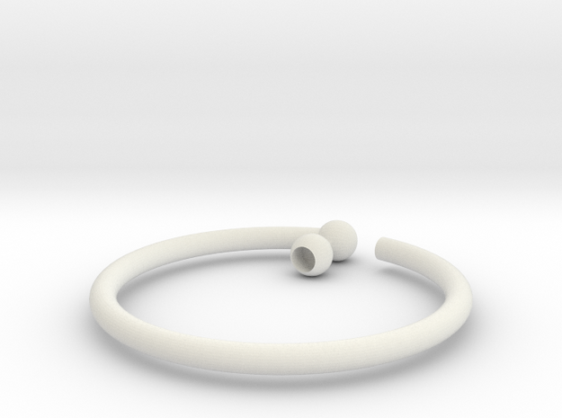 Glass Charm 1 Ring in White Natural Versatile Plastic