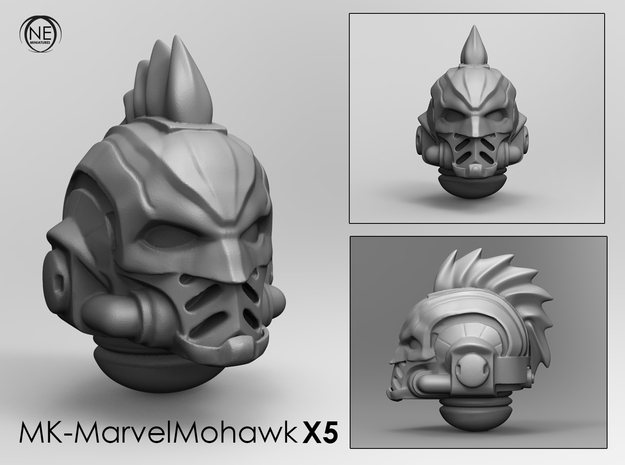 mk-marvel mohawk space helmet x5 in Tan Fine Detail Plastic