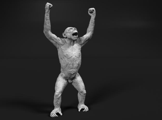 Chimpanzee 1:20 Male with raised arms in Tan Fine Detail Plastic