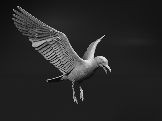 Herring Gull 1:16 Flying 2 in Tan Fine Detail Plastic