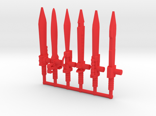 Core Dinobot Swords in Red Processed Versatile Plastic