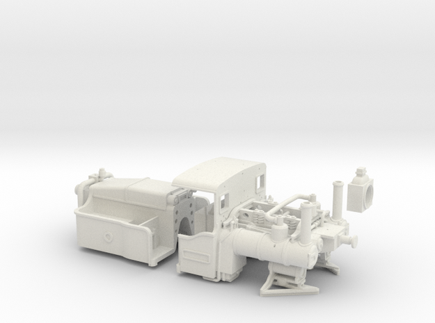 00 Scale Listowel Lartigue Locomotive in White Natural Versatile Plastic
