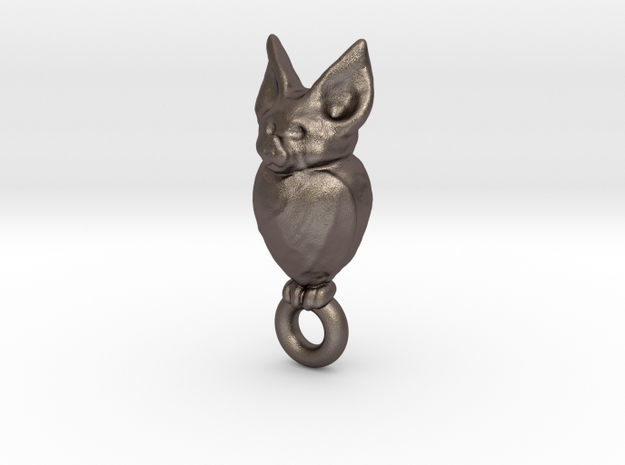 Vampire Bat Charm in Polished Bronzed-Silver Steel