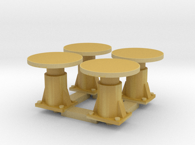 4 Round Buffers for CIE Container wagons in Tan Fine Detail Plastic