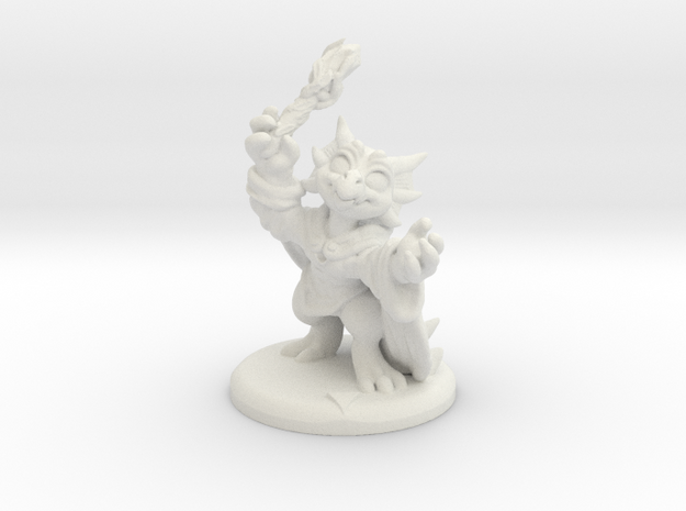 kobold party mage w. base in White Natural Versatile Plastic