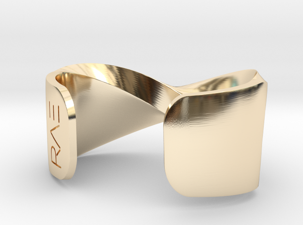 Moebius cuff bracelet  in 14k Gold Plated Brass