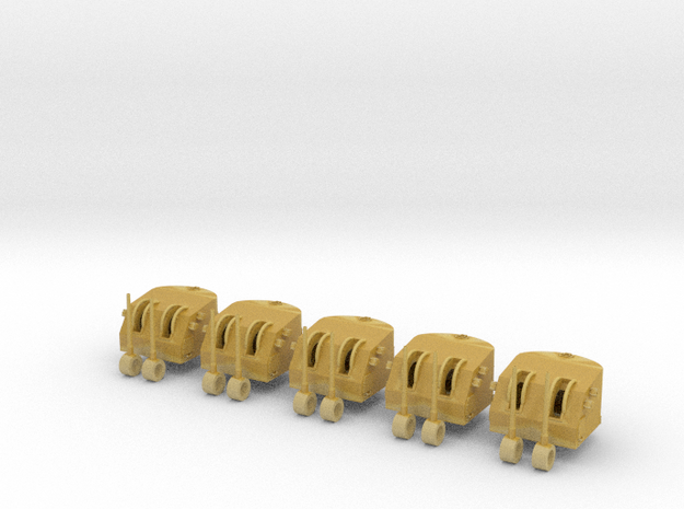 1/200 USN 5"/38 cal. Mk.12 Twin Mounts Set x5 in Tan Fine Detail Plastic