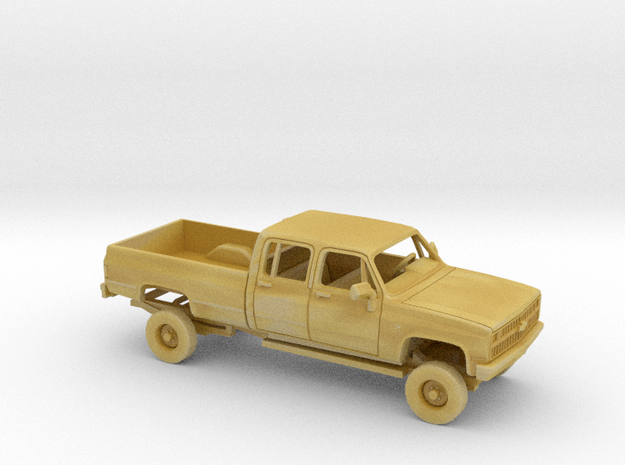 1/87 1981-88 Chevrolet C20 Scottsdale Crew Cab Kit in Tan Fine Detail Plastic