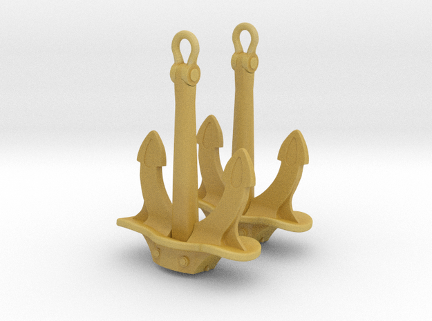  1/125 DKM Bow Anchor Set x2 in Tan Fine Detail Plastic