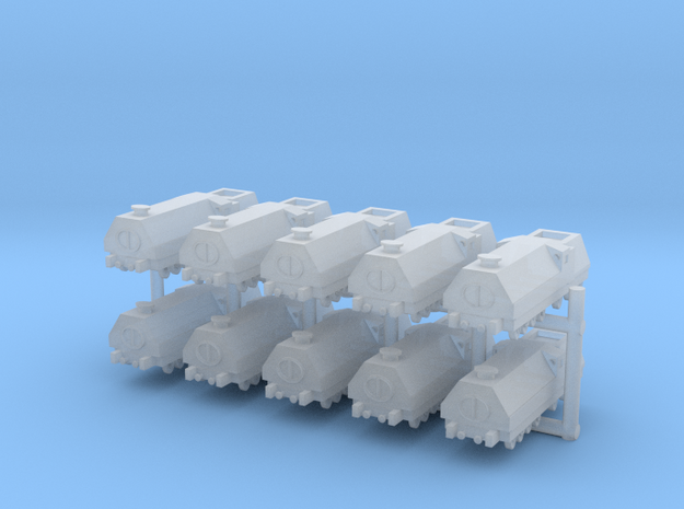 1/285 Armored Train x10 in Tan Fine Detail Plastic