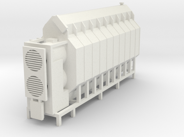 'HO Scale' - Grain Dryer in White Natural Versatile Plastic