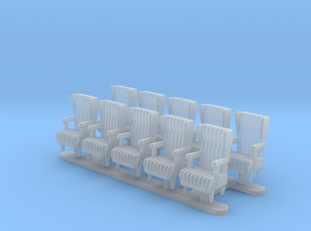 Pullman Style Chair 1:87 (HO) Scale in Clear Ultra Fine Detail Plastic