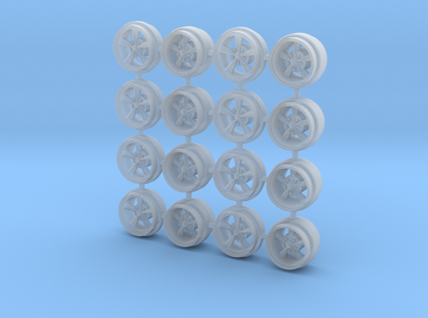 1/64 scale Gasser Cragar/Keystone wheels - 4 sets in Clear Ultra Fine Detail Plastic