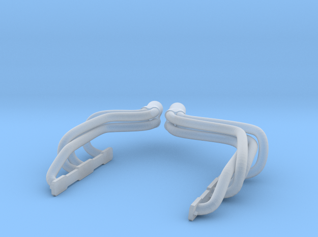 1:25 Small Block Chevy Cross Over Headers in Clear Ultra Fine Detail Plastic