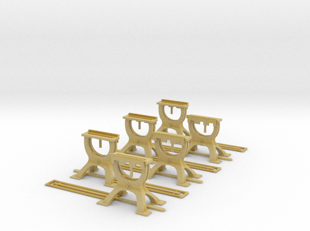 Harp Switch Stand - Chunky base - Six Pack in Tan Fine Detail Plastic