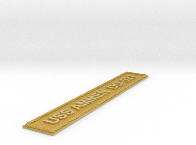 Nameplate USS Ammen DD-527 (10 cm) in Tan Fine Detail Plastic