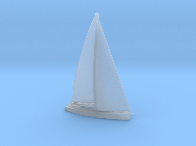 1/700 Large Sailing Yacht With Sails in Clear Ultra Fine Detail Plastic