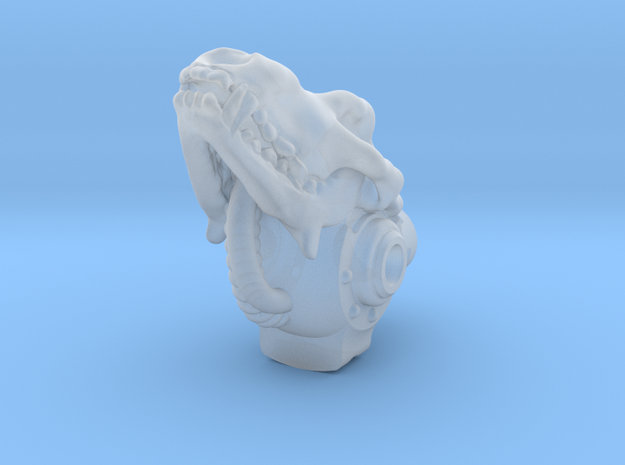 Mini Knight - Wolf Skull Head in Clear Ultra Fine Detail Plastic
