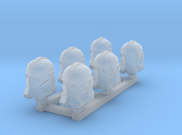 Republic Troopers v2_heads in Clear Ultra Fine Detail Plastic