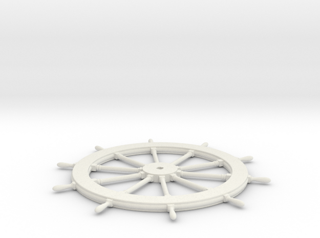 Schooner Zodiac - Steering Mechanism - Wheel in White Natural Versatile Plastic