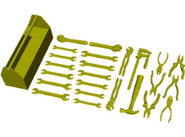 1/12 scale handyman's tool box in Tan Fine Detail Plastic
