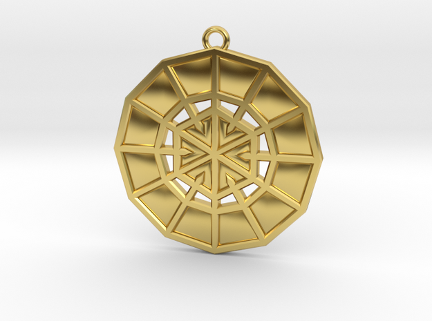 Resurrection Emblem 03 Medallion (Sacred Geometry) in Polished Brass