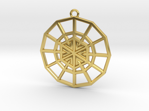 Resurrection Emblem 07 Medallion (Sacred Geometry) in Polished Brass